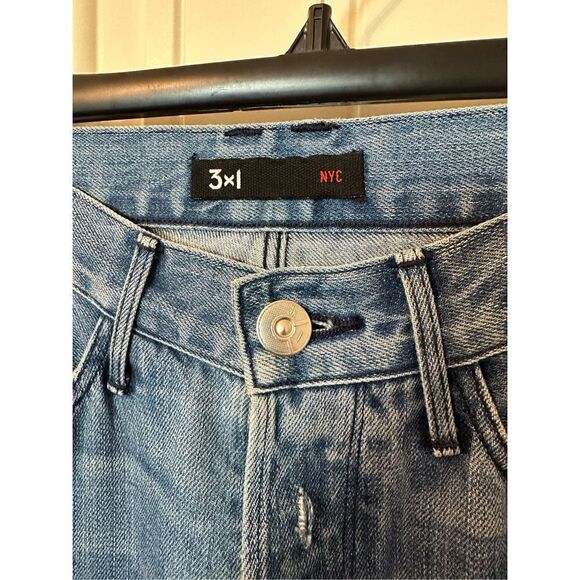 3x1 Distressed Mid Rise Straight Leg Button Fly Jeans - Size 30 - M4RS10272 - Picture 5 of 10